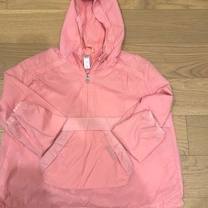 lululemon Ivviva Girls Peach 1/4 Zip Pullover Hooded Windbreaker Size 10